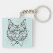 Maine Coon Portrait Sleutelhanger (Achterkant)