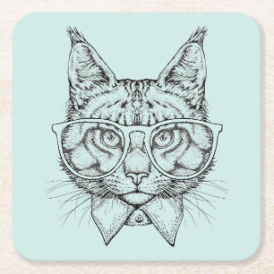 Maine Coon Portrait Vierkante Kartonnen Onderzetter