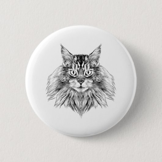 Maine Coon Ronde Button 5,7 Cm (Voorkant)
