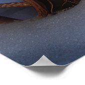 Maine Coon Snowy Sleigh Kerst Decor Poster (Hoek)