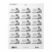 Maine Coon Tabby Cat Off-Leash Art™ Tuxedo Etiket (Full Sheet)