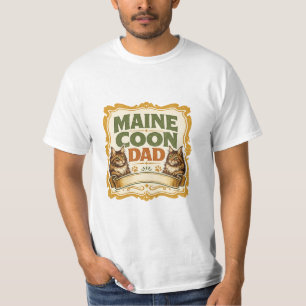 Maine Coon Vader Vintage Kattenliefhebber Design T-shirt