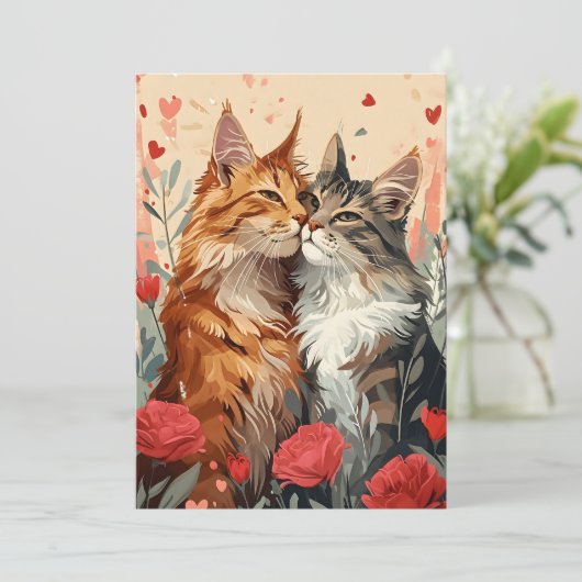 Maine Coon Valentijnsdag Feestdagenkaart (Staand voorkant)