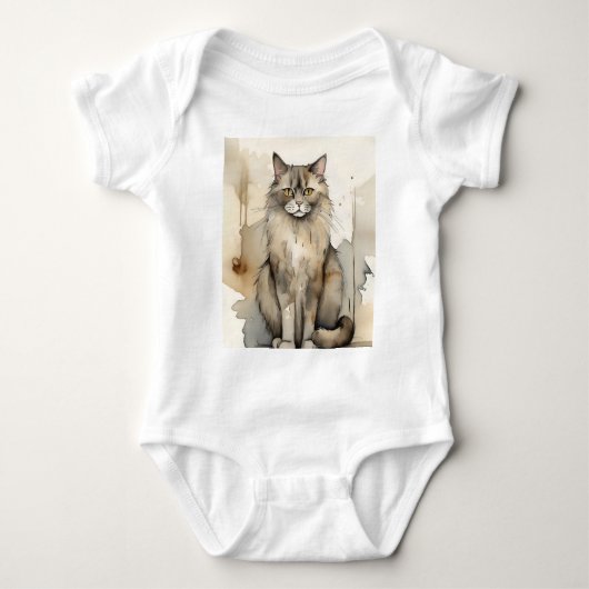Maine Coon Waterverf Romper (Voorkant)