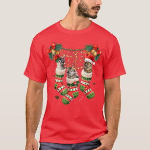 Maine Coons in de kerstsok Funny Pajamas T-shirt