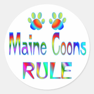 Maine Coons Rule Ronde Sticker