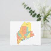 Maine County Map Briefkaart (Staand voorkant)