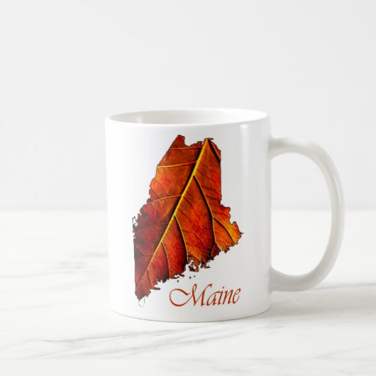 Maine Fall Folig Photo Cadeau Mug Autumn Leaf (Droite)