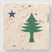 Maine Flag 1901 Stenen Onderzetter (Voorkant)