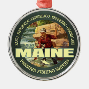 Maine Fly Fishing Metalen Ornament