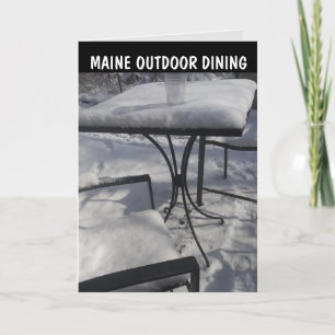 MAINE FUNNY CHRISTMAS KAART 'WINTER DINING'