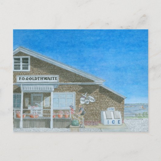 Maine General Store Watercolor Briefkaart (Voorkant)