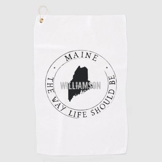 Maine Golf Towel State Personalized Golfhanddoek (Voorkant)