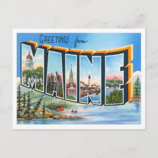 Maine Greetings uit de VS Briefkaart (Voorkant)