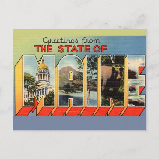 Maine Groet Briefkaart (Voorkant)