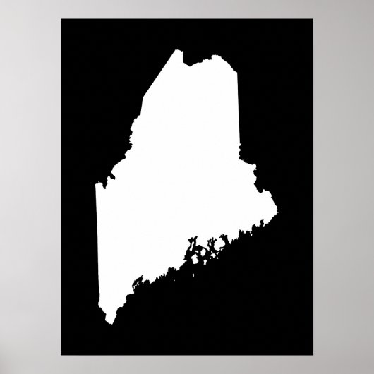Maine in White en Black Poster (Voorkant)