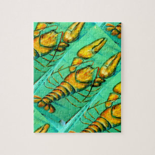 Maine kreeft op groene puzzel