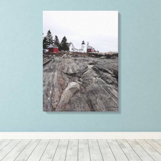 Maine Lighthouse Canvas Afdruk (Insitu (Houten vloer))