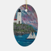 Maine Lighthouse Painting Keramisch Ornament (Rechts)