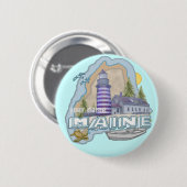 Maine Lighthouse pin-knop Ronde Button 5,7 Cm (Voorkant /achterkant)