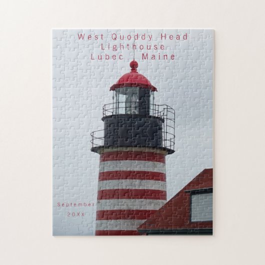 Maine Lighthouse West Quoddy Lubec Datum bezoek Legpuzzel (Verticaal)