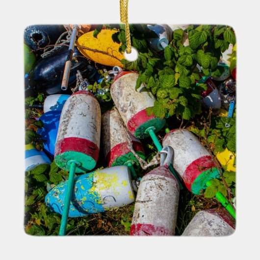 Maine Lobster Buoys Keramisch Ornament (Voorkant)