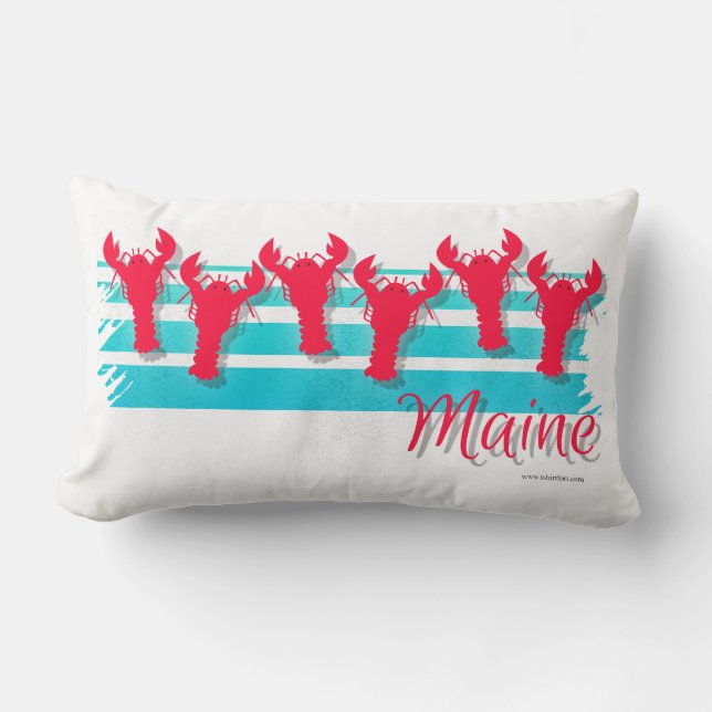 Maine Lobster Line Retro Style Kussen (Voorkant)