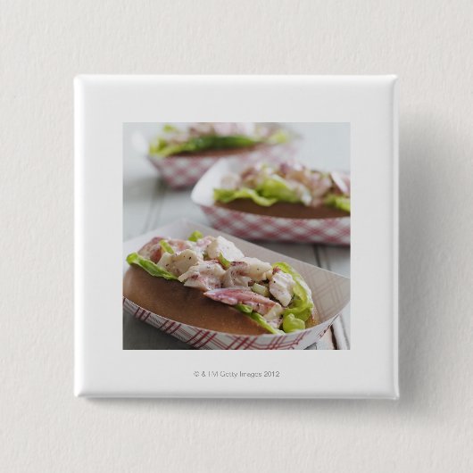 Maine Lobster Roll Vierkante Button 5,1 Cm (Voorkant)