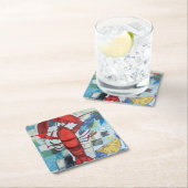 Maine Lobster Vierkante Kartonnen Onderzetter (Insitu)