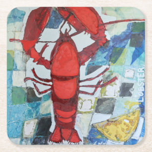 Maine Lobster Vierkante Kartonnen Onderzetter