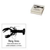 Maine Lobster Wood Art Return Address Rubberstempel (Gestempeld)