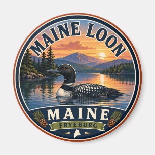 Maine Loon Fryeburg Maine Ronde Magneet