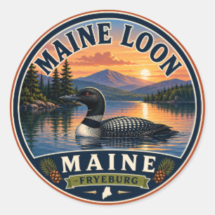 Maine Loon Fryeburg Maine Ronde Sticker
