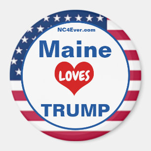 Maine LOVES TRUMP Patriottische Koelkast Magneet