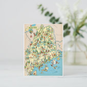 Maine Map Briefkaart (Staand voorkant)