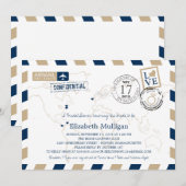 Maine + Massachusetts Airmail | Vrijgezellenfeest Kaart (Voorkant / Achterkant)