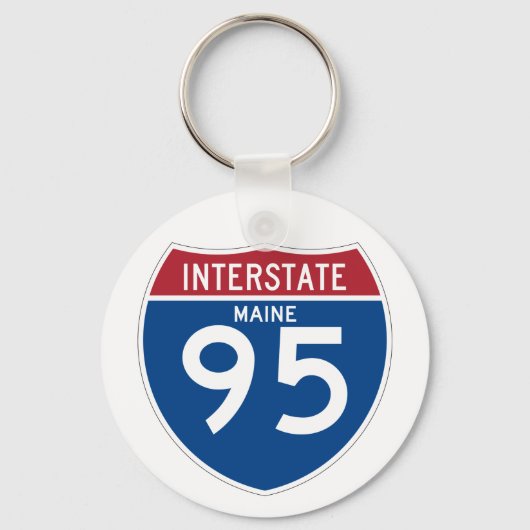 Maine ME I-95 Interstate Highway Shield - Sleutelhanger (Voorkant)