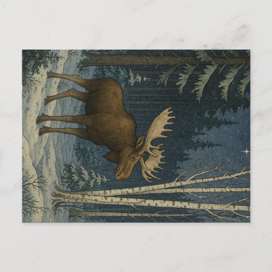 Maine Moose in de wintersneeuw Briefkaart (Voorkant)