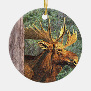 Maine Moose Keramisch Ornament