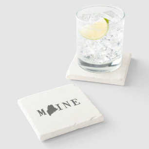Maine Name met State Shaped Letter Word Art Stenen Onderzetter