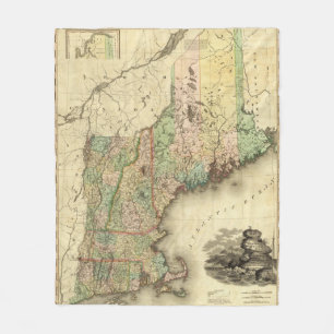 Maine, New Hampshire, Vermont, Massachusetts Fleece Deken