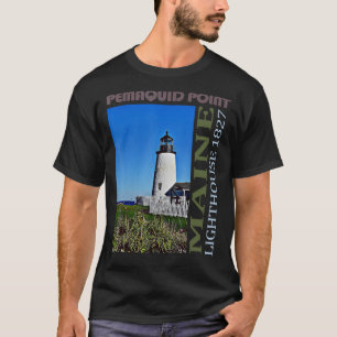 Maine-ontwerp van de vuurtoren van het Pemaquid-pu T-shirt