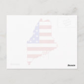 Maine Patriotic State Shaped American Flag Briefkaart (Achterkant)