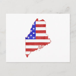 Maine Patriotic State Shaped American Flag Briefkaart