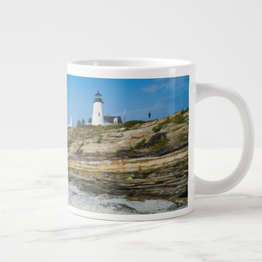 Maine, Pemaquid Point, Pemaquid Point Lighthouse Extra Grote Mok (Rechts)