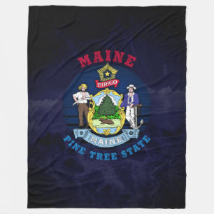 MAINE PINE TREE STATE FLAG FLEECE DEKEN
