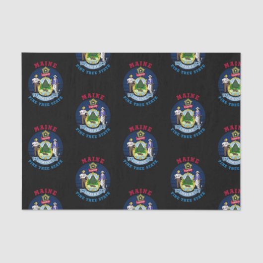 MAINE PINE TREE STATE FLAG TISSUEPAPIER (Voorkant)