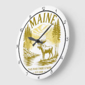 Maine Pine Tree State Moose  Grote Klok (Hoek)