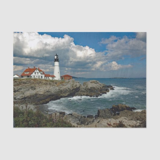 Maine Portland Head Lighthouse Foto Tissuepapier (Voorkant)