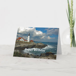 Maine Portland Head Lighthouse Photo Birthday Kaart
